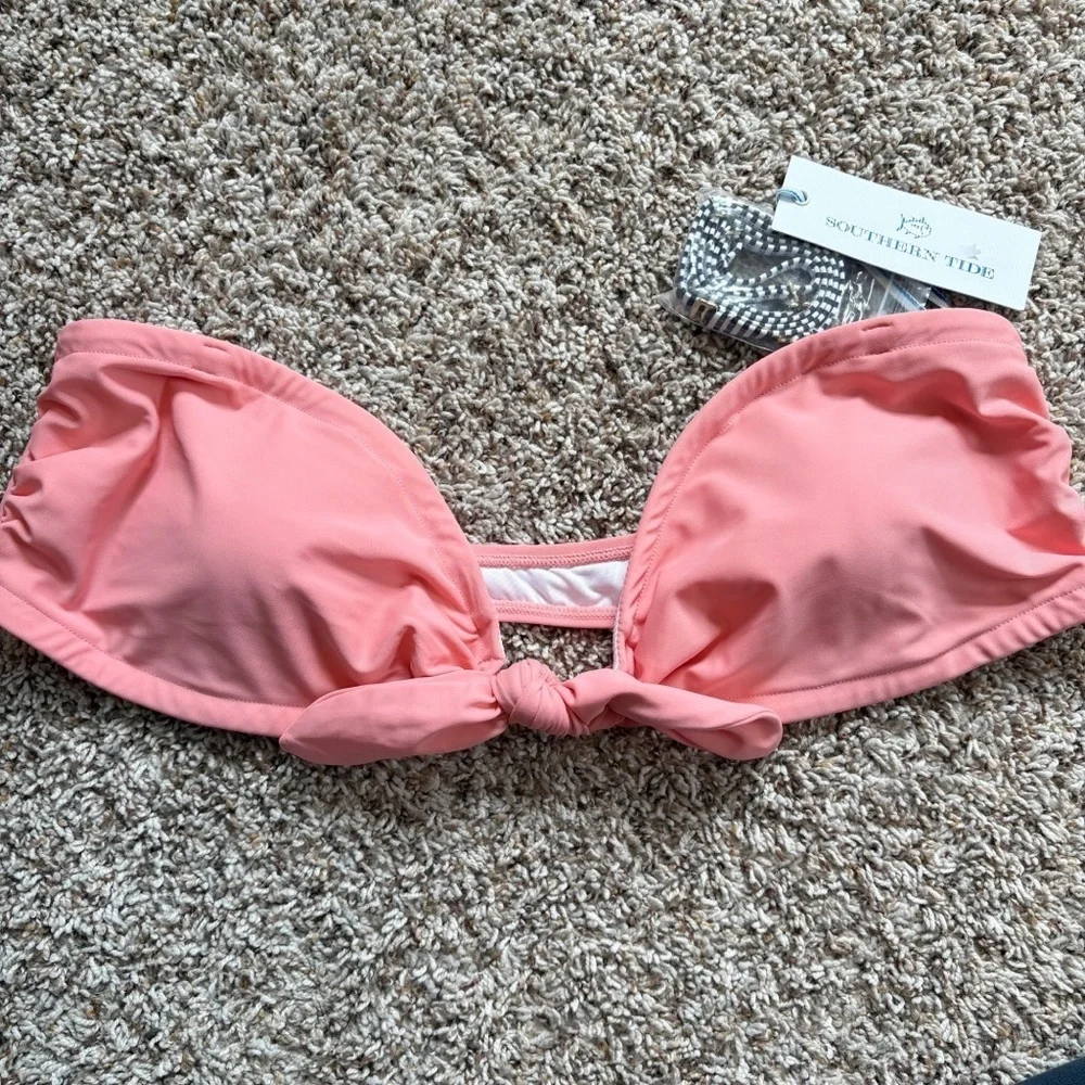 Southern Tide Bikini Top With Removable Straps Coral Pink Large - Picture 2 of 9
